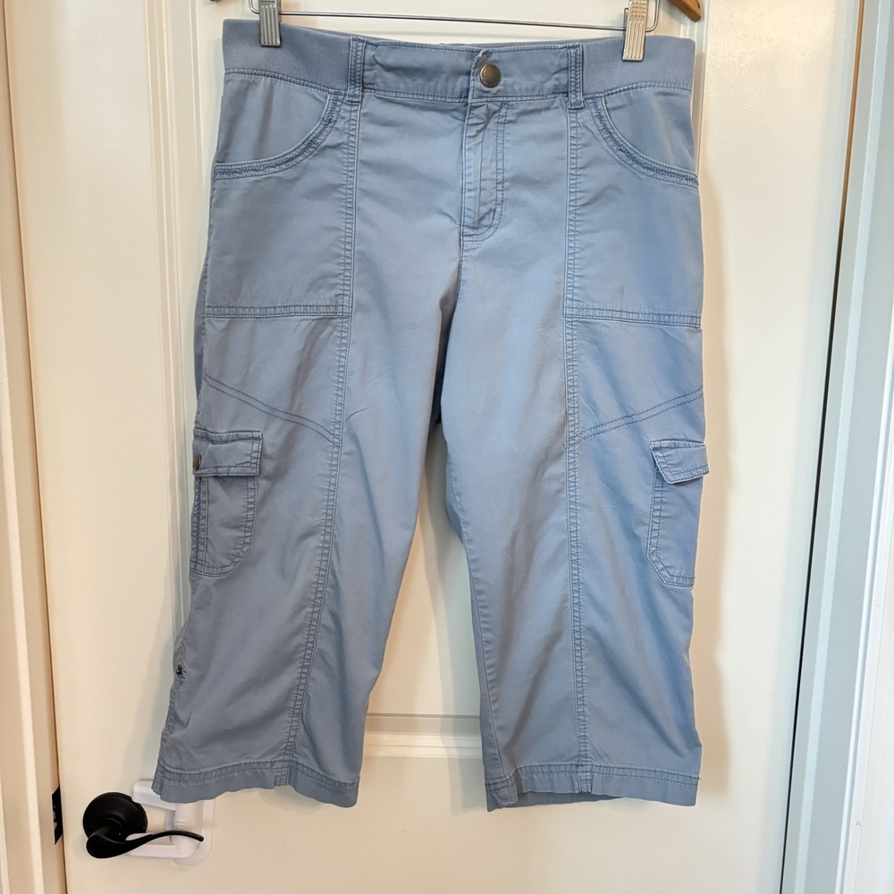 Lee Relaxed Fit Cargo Capri Cropped Utility 1989 Pull On Chino Pants Womens 10M